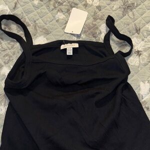 Topshop Black Ribbed Tank Top